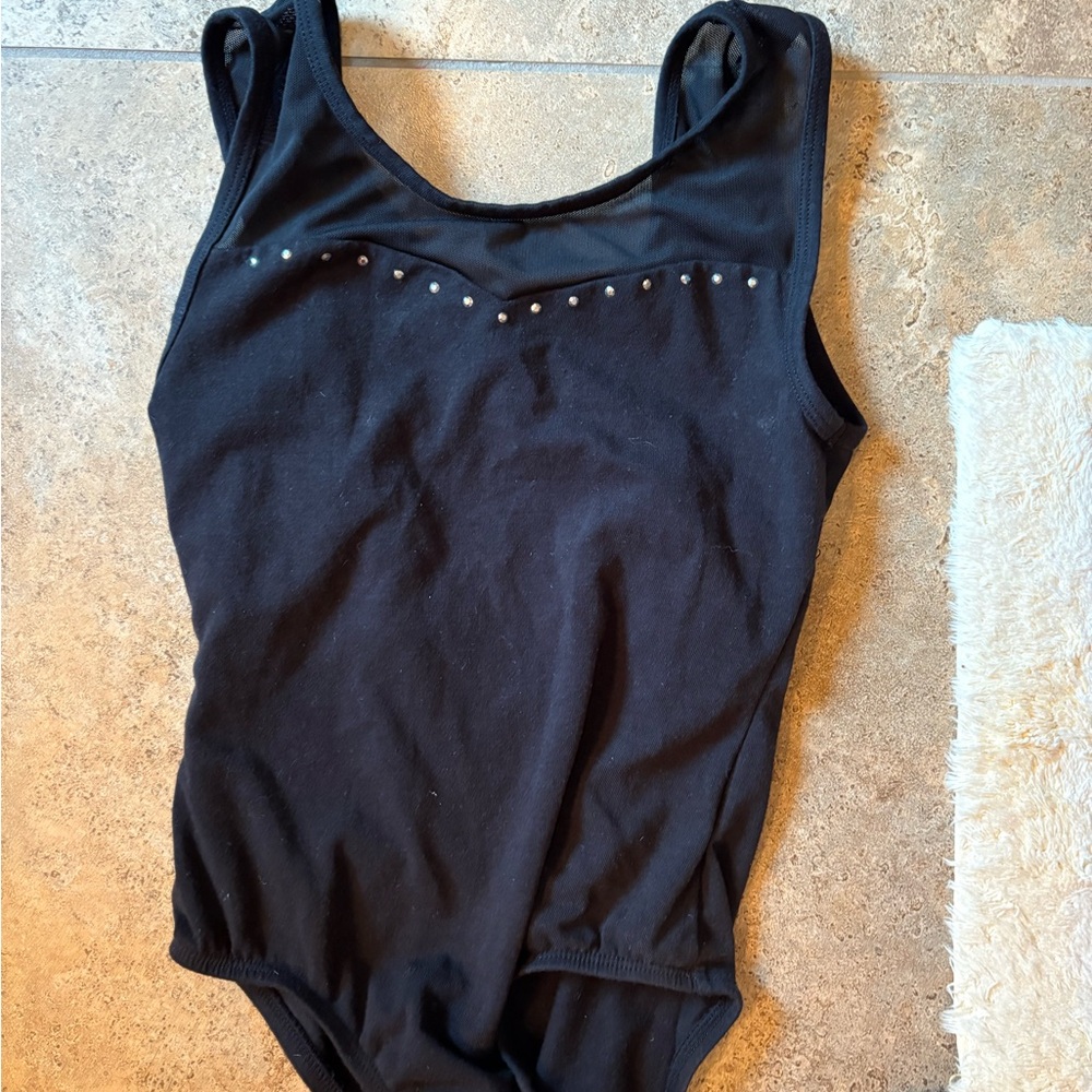 Black Kids Dance Gymnastics Leotard Size 8